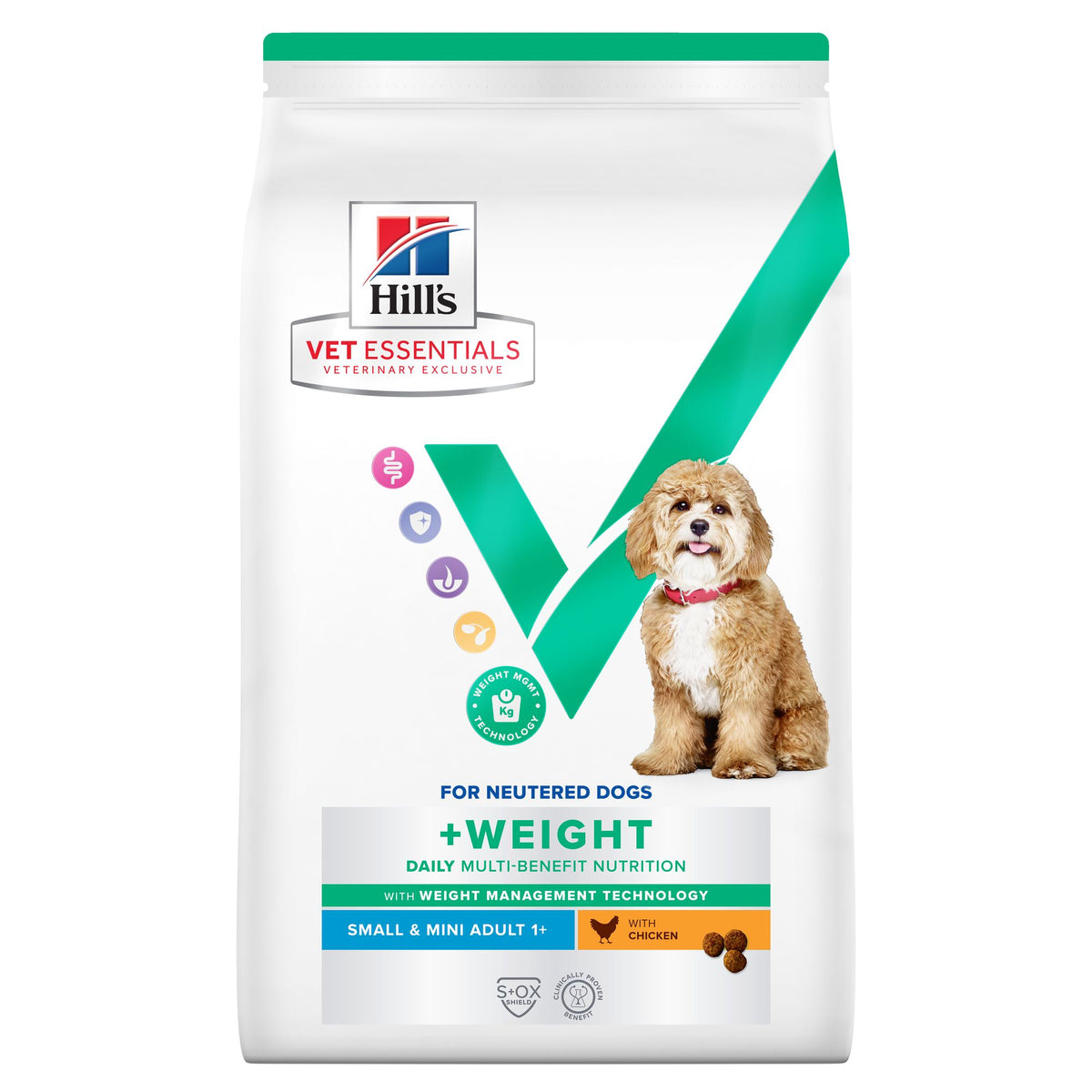 MULTI-BENEFIT + WEIGHT Adult 1+ Small & Mini torrfoder för hundar Paketbild