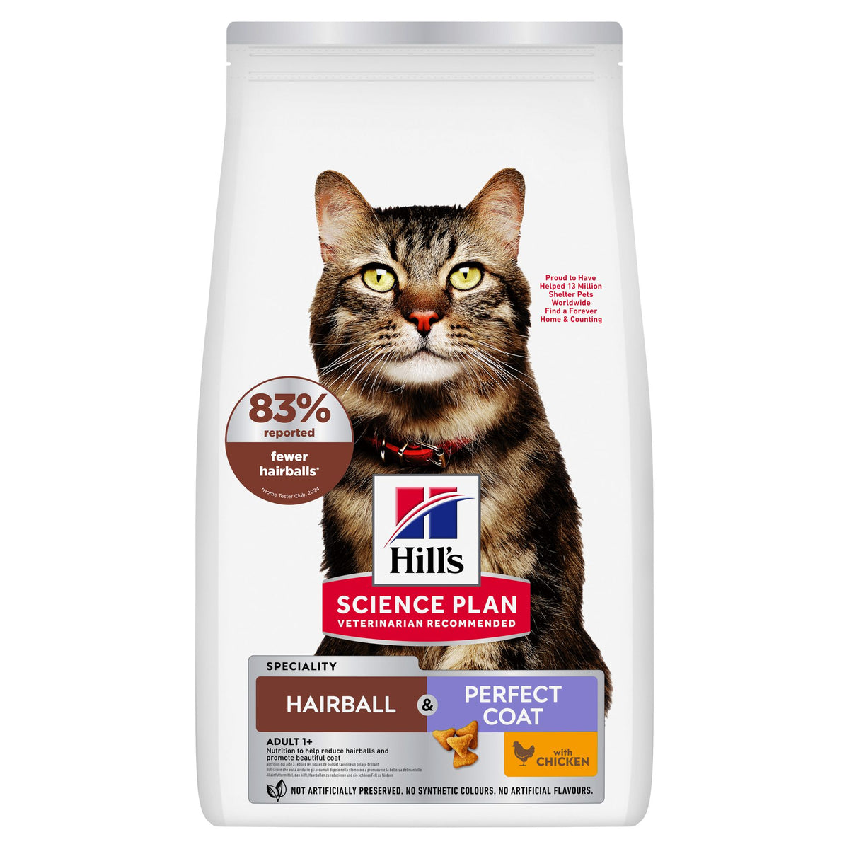 Hairball & Perfect Coat kattfoder för vuxna katter Paketbild