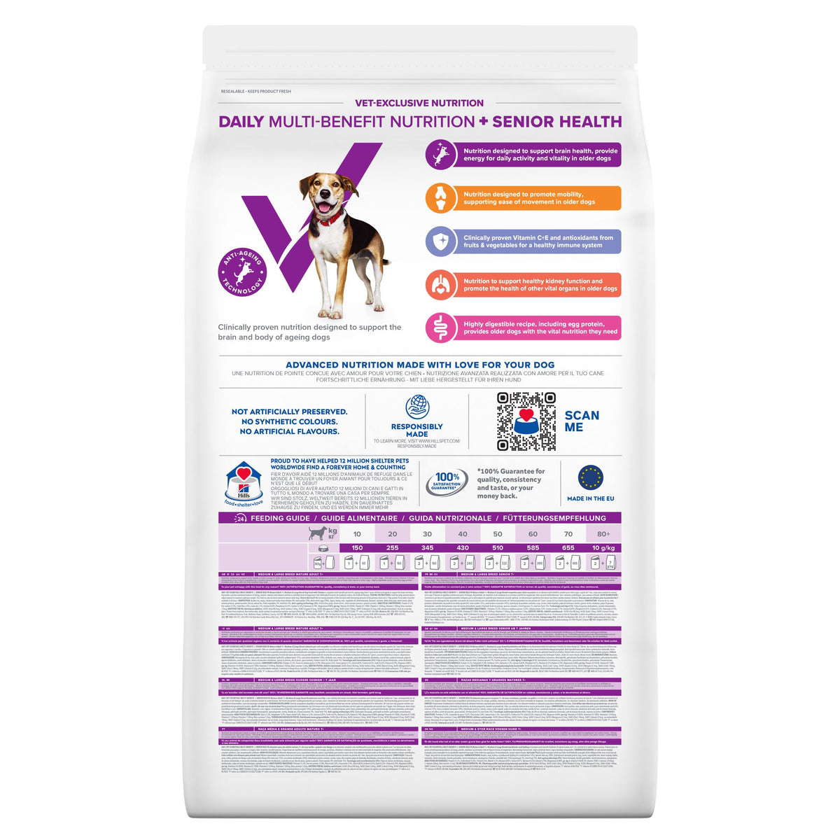 MULTI-BENEFIT + SENIOR HEALTH Mature Adult 7+ Medium & Large Breed torrfoder för hundar Paketbild