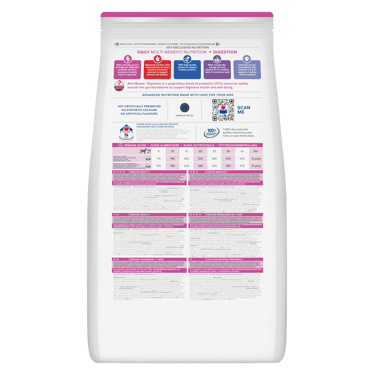 Multi-Benefit + Digestion Adult 1+ Medium Torrfoder Hund Packshot