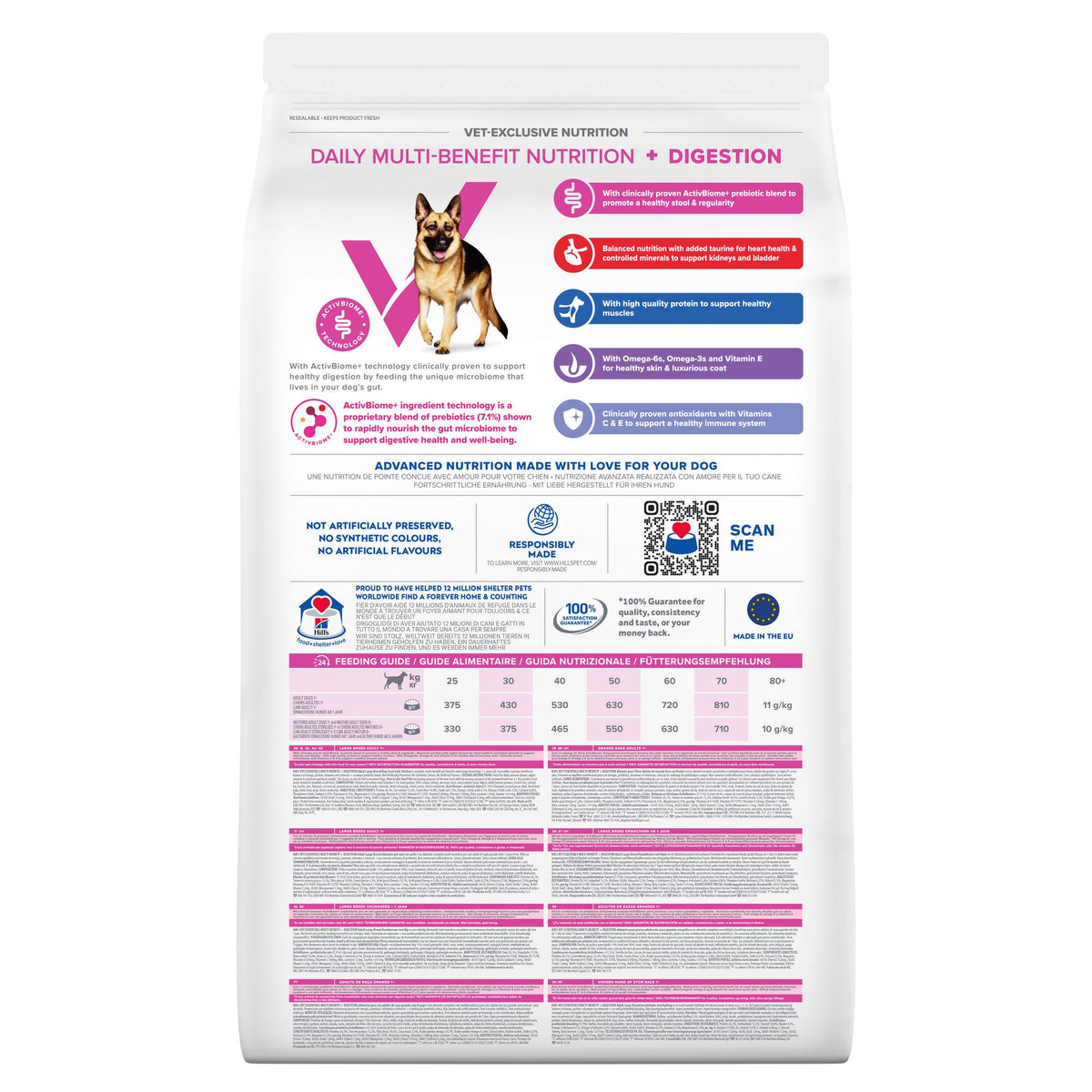 MULTI-BENEFIT + DIGESTION Adult 1+ Large Breed torrfoder för hundar Paketbild