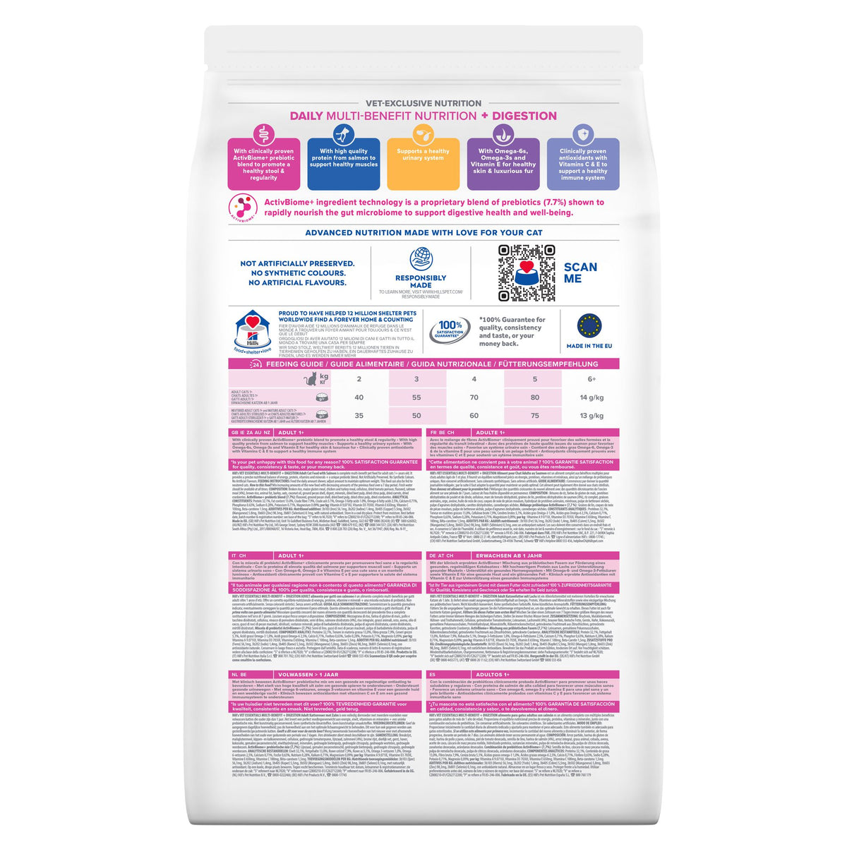 MULTI-BENEFIT + DIGESTION Adult 1+ torrfoder för katter Paketbild