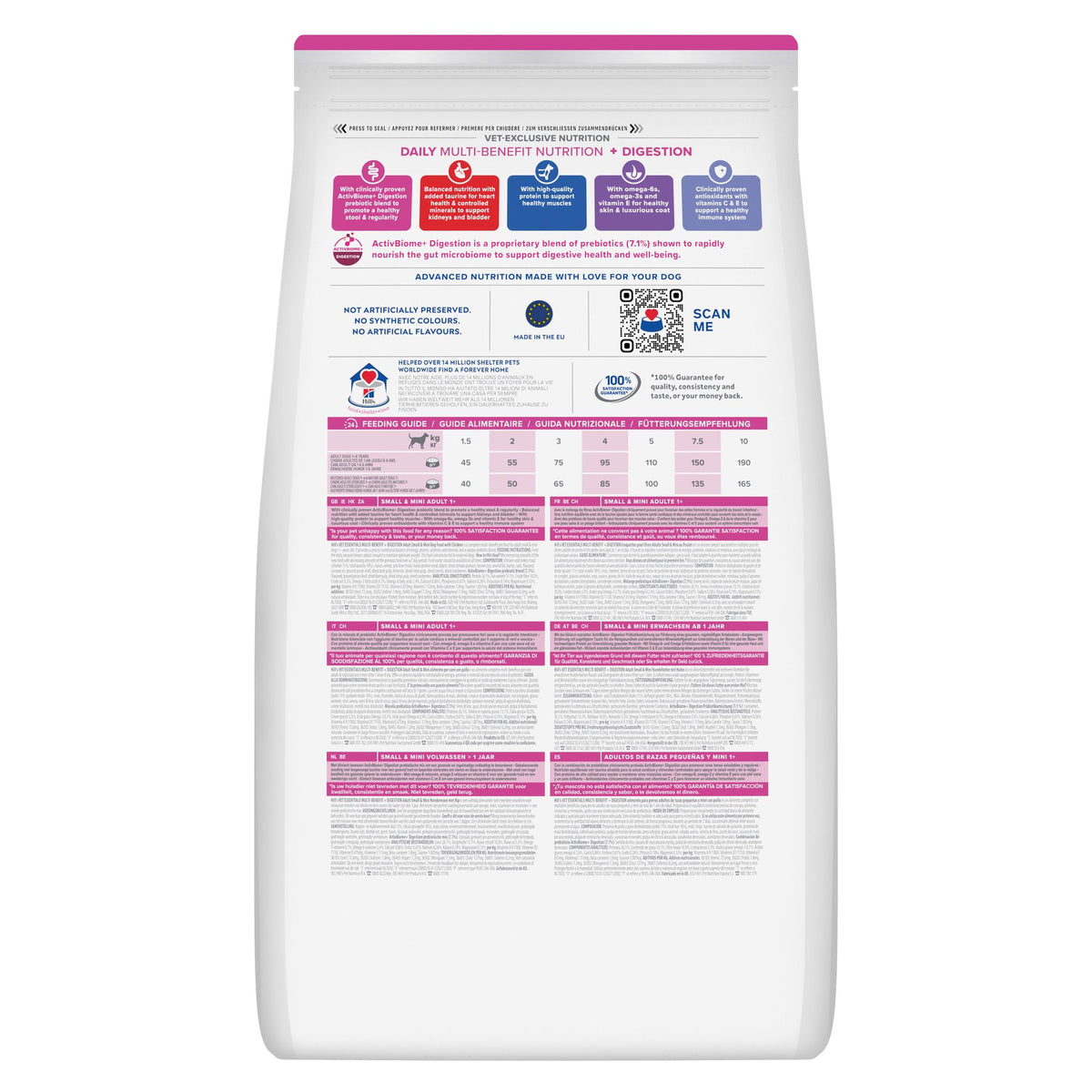 Multi-Benefit + Digestion Adult 1+ Small & Mini Torrfoder Hund Packshot